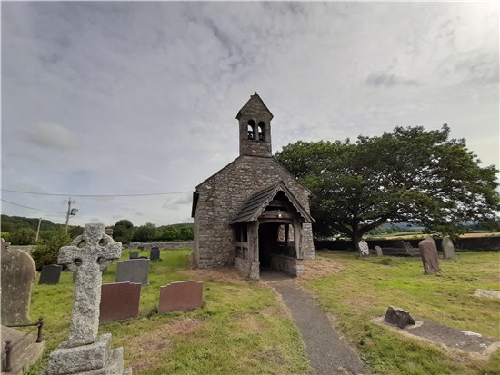 View of front of church